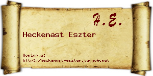 Heckenast Eszter névjegykártya